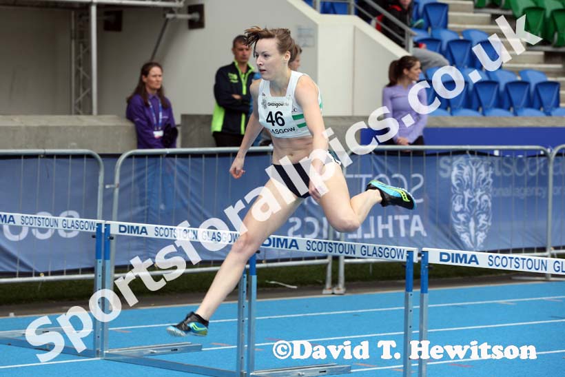 Caryl Granville winner of the 400 metres hurdles at the Scottish Championships, Scotstoun  Stadium, Glasgow.